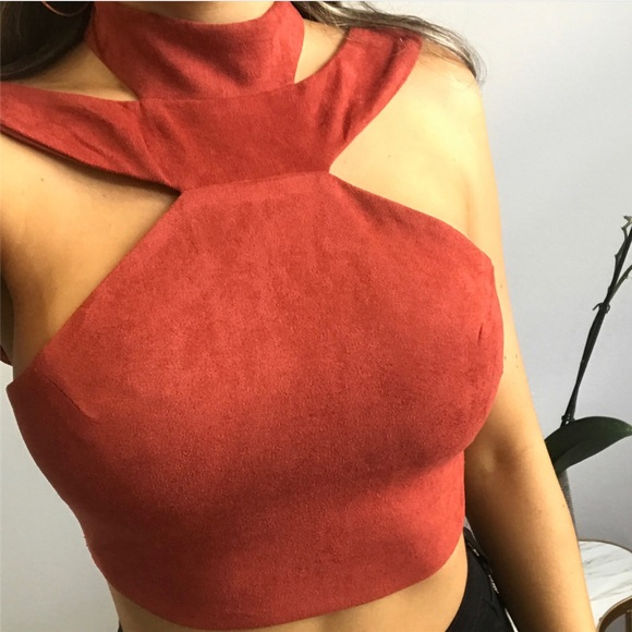 Suede crop top - Picture 1 of 2